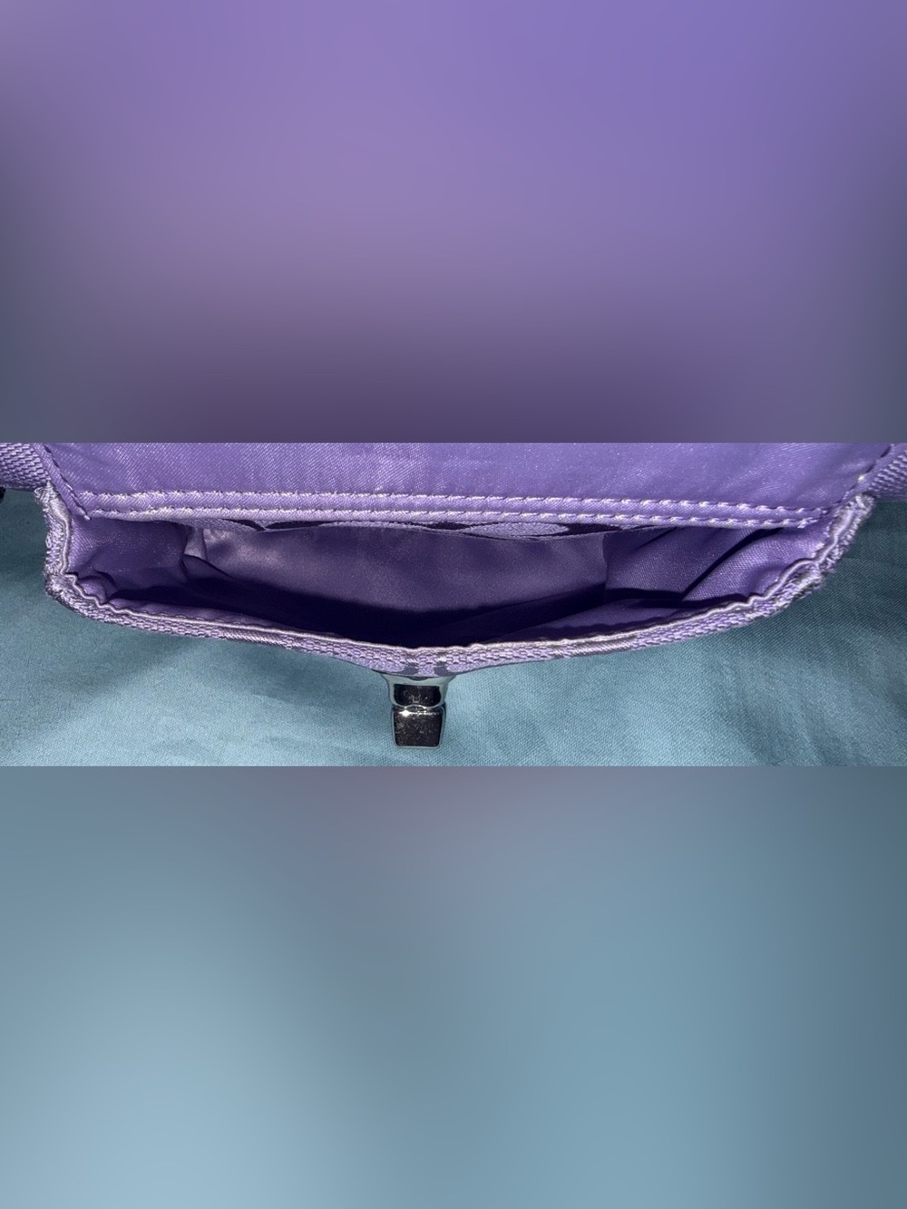 Coach Purple Signature Crossbody Zip Top Closure with Turnlock Pocket - Picture 8 of 9